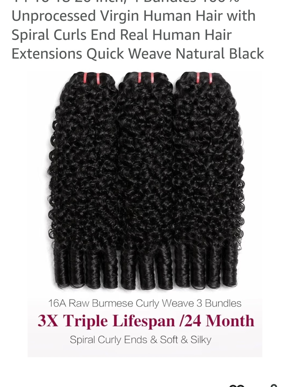 16A Burmese Curly Human Hair Bundles(4) - Picture 9 of 9